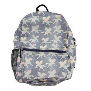 City Streets Backpack Girls One Size Gray Unicorn Print School Travel Vacation